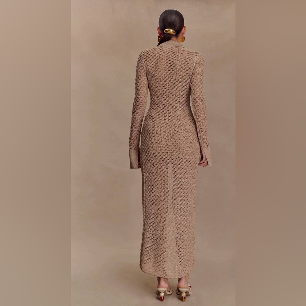 Meshki Tan Knit Swim Coverup - Picture 3 of 9